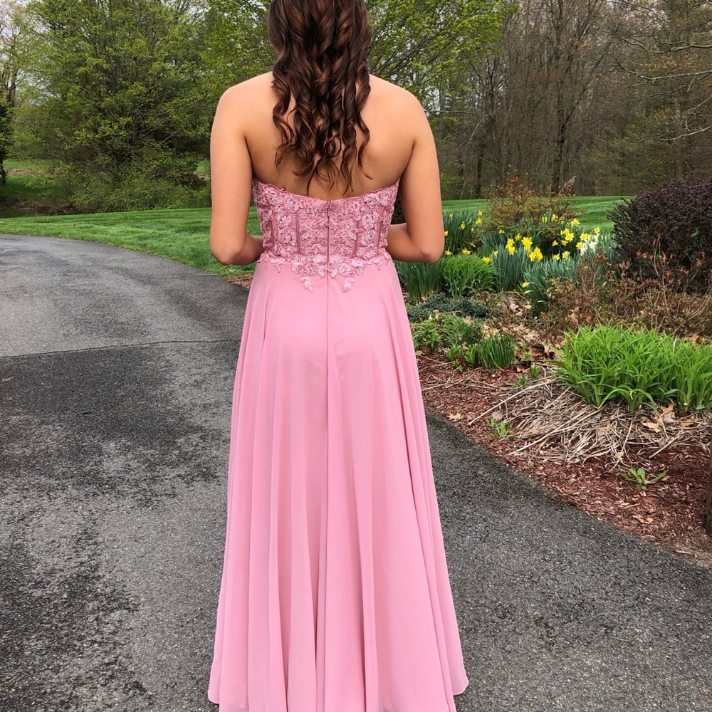 Pink Strapless Prom Dress